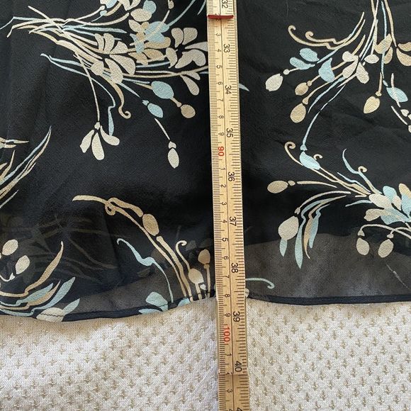 Ann Taylor Loft Dress  Black Floral Silk Midi Sleeveless Surplice NWT size 8 - Picture 9 of 12